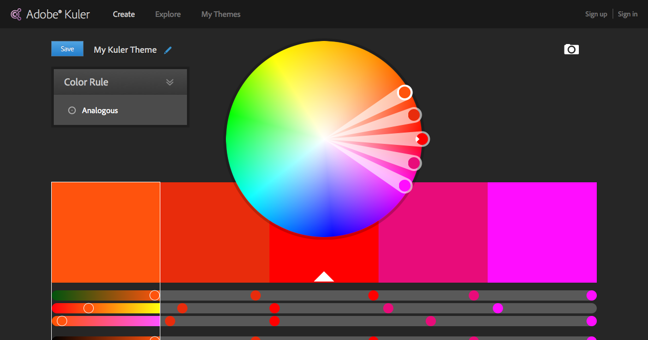 Color wheel Color schemes - Adobe Kuler
